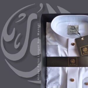 ALNOOR JUBAH POLOS NON MANSET PUTIH DEWASA