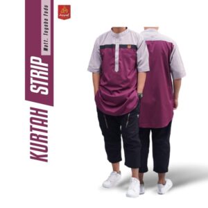 ASYRAF KURTAH GAMIS STRIP KOMBINASI